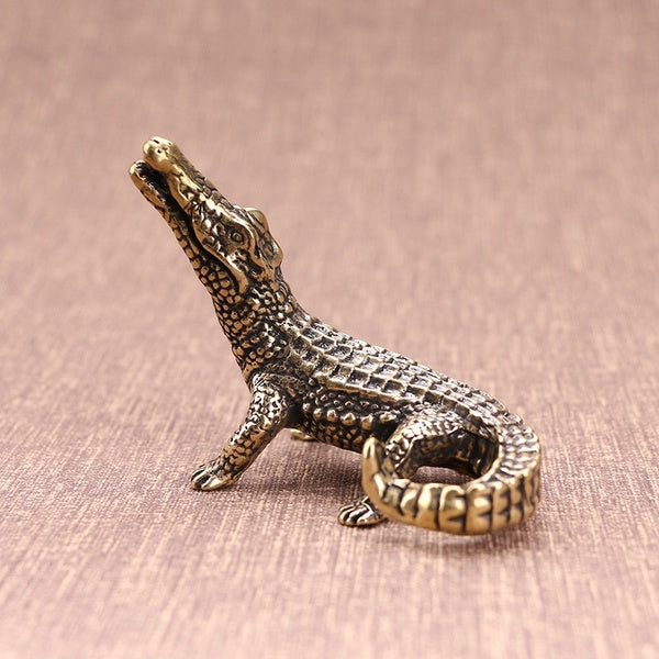 Pure Brass Collection Crocodile Town House Home Office Desk Decoration Crafts