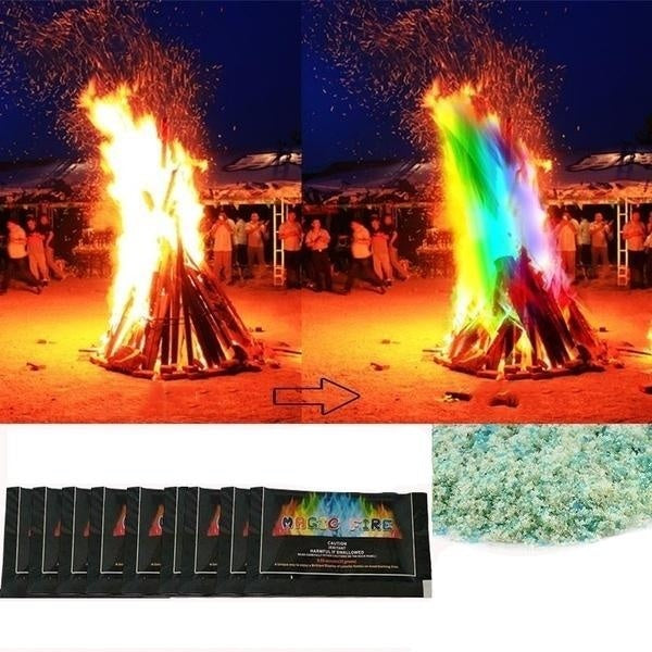 1-10-15-18-20Pcs Color Fire Magic Flame Campfire Fire Flame Stain Mysterious Flame Magic Fire Party Campfire Outdoor Fun Gifts