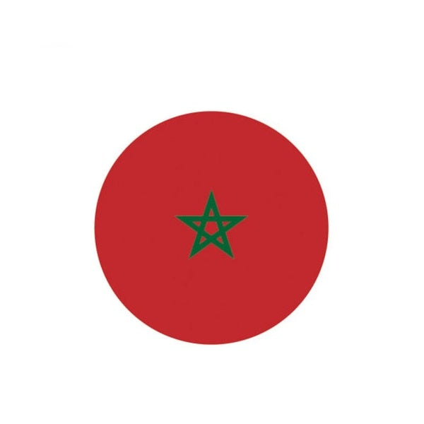 10CM*10CM Accessories Round Moroccan MA Flag Car Sticker Creative Decal 6-0971