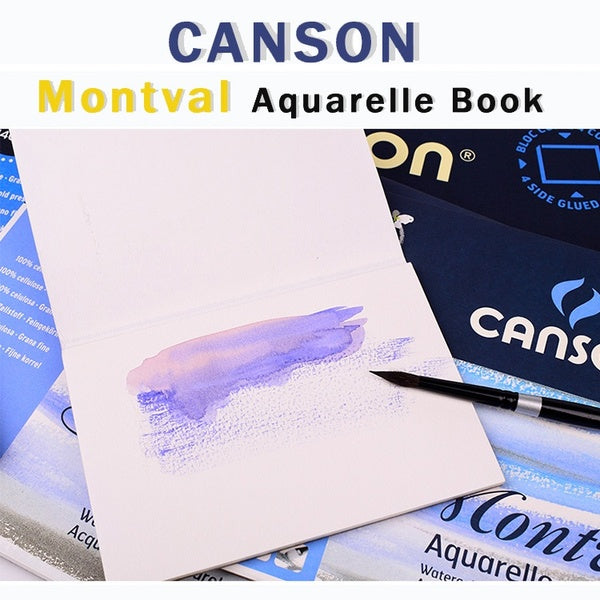 CANSON Montval Small Aquarelle Paper Book Watercolor Book Pad 185g-m² Hand Painted Book Watercolor Paper Aquarell Edition 12 Sheets