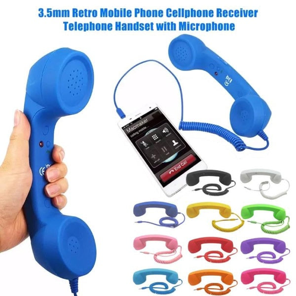 3.5mm Universel Rétro Téléphone Combiné Téléphone Cellulaire Récepteur Casque MIC Microphone pour Téléphone Mobile avec Appel Confortable