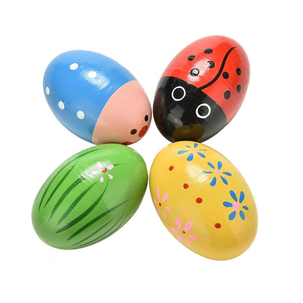 Wooden Sand Egg Children Kids Baby Infant Newborn Educational Instruments Musical Toys