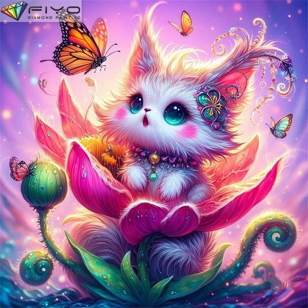 FIYO Butterflies and Animal DIY 5D Diamond Painting Full Drill with Number Kits Home and Kitchen Fashion Mosaic Diamond Painting Canvas Wall Decorati