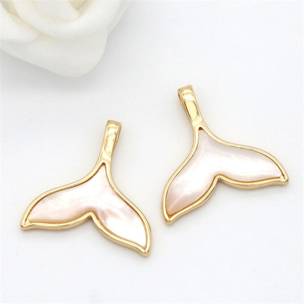 Classics 2pcs High Quality Epoxy Whale Tail Pendant Charms For Jewelry Making DIY Bracelets Necklace Earrings Findings Component