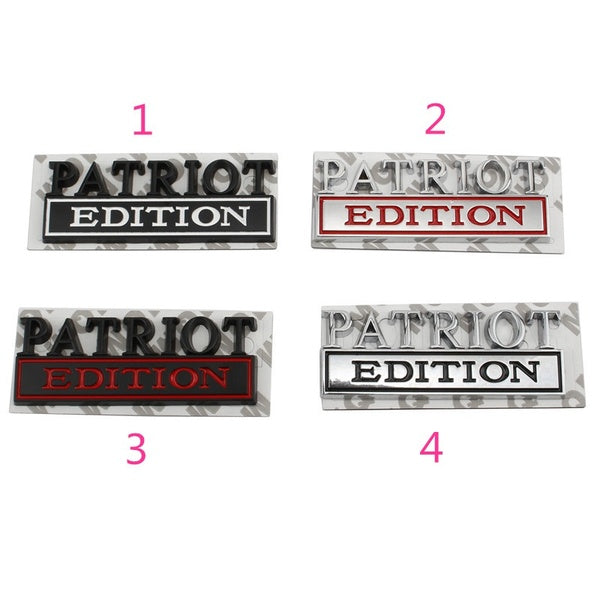 3D Metal PATRIOT EDITION Car Hood Fender trunk Rear Bonnet Nameplate Decal Emblem Badge Sticker