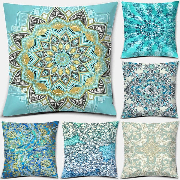 Mandala lotus series pattern pillowcase square pillowcase home office decoration (45cm*45cm)