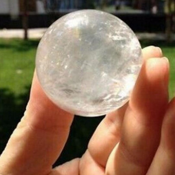 BOULE DE GUÉRISON EN CRISTAL DE QUARTZ CLAIR NATUREL 40mm + Support