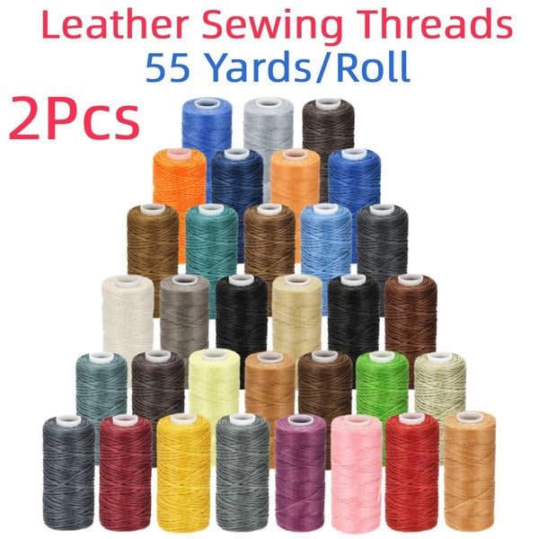 55Yards-Roll 1mm Leather Sewing Threads Waxed Cord Hand Stitching Thread for Leather Handicraft Tool Weaving Thread Craft DIY Household Supplies