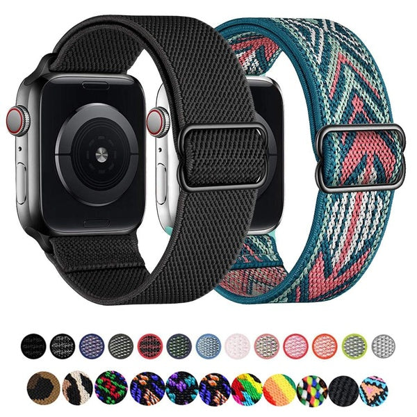 Adjustable Scrunchie Strap for Smart watch band 49mm 41mm 45mm 44mm 40mm 38mm 42mm elastic nylon watchband replacement wristband for SmartWatch Ultra