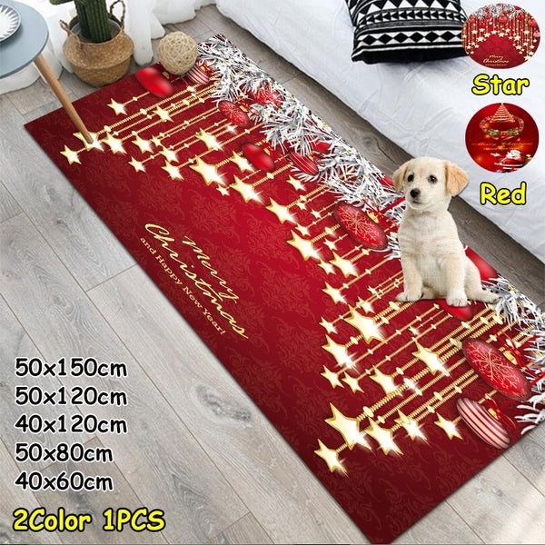 Christmas Carpet Santa Claus Christmas StarRugs Livingroom Bedroom Rugs Bathroom Kitchen Carpets Area Rug Non Slip Door Mat Running Rug Christmas Dec