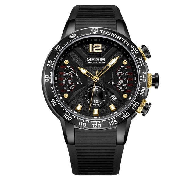MEGIR montres pour hommes montre de sport en Silicone hommes mode chronographe Quartz étanche homme horloge