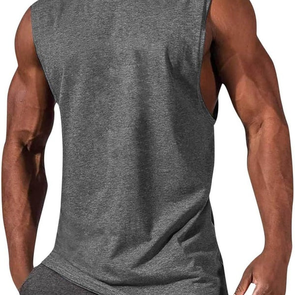 Gym Training Bodybuilding T-Shirts Men's Workout Sleeveless T-Shirt Athletic Cut Off Tank Top