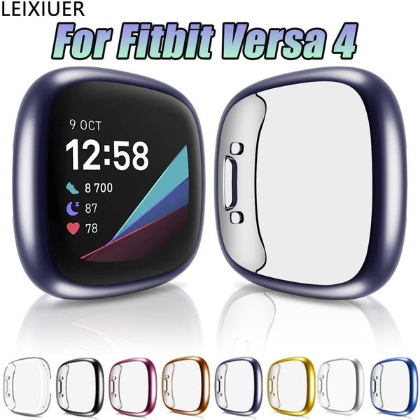 LEIXIUER Soft TPU Screen Protector Case for Fitbit Versa 4 Watch Full Cover Lightweight Bumper for Fitbit Watch Versa 4 Smartwatch Case Cover Accesso