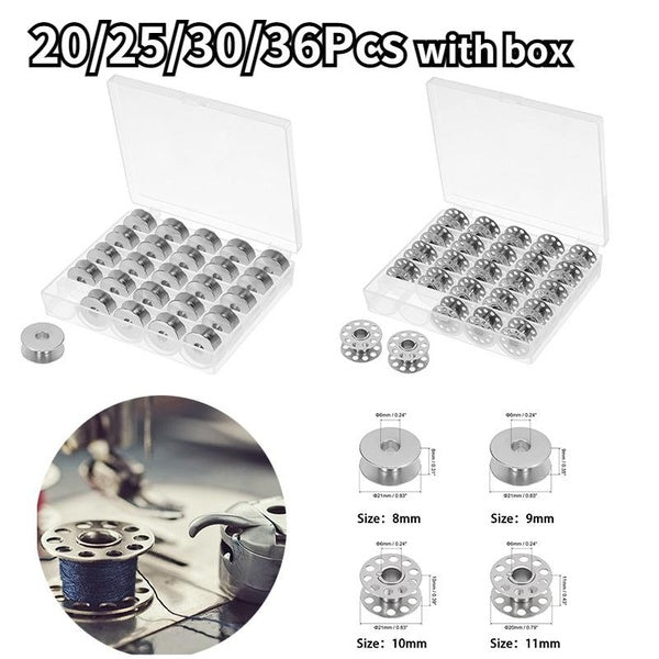 20-25-30-36Pcs Sewing Machine Bobbins Spools Empty Bobbins Spools Sewing Machine Plastic Storage Box For Home Sewing Accessories Tools