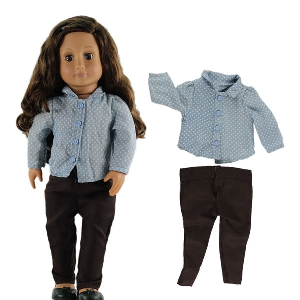 Doll Clothes Top+pants for 18" American Doll Girls Gift