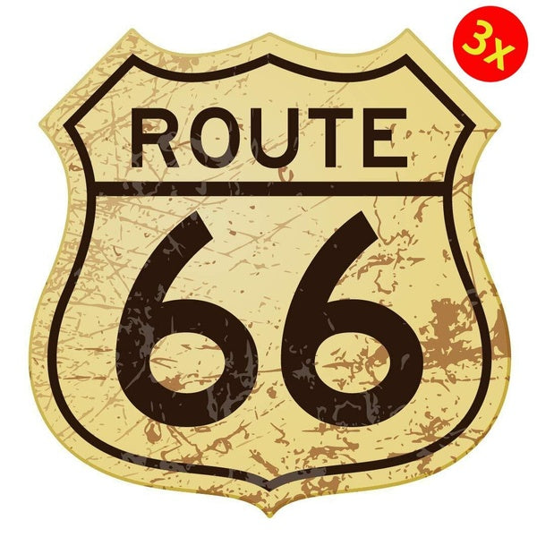 3X Rt Route 66 Sign Sticker Vinyl Car Truck Sticker Decal
