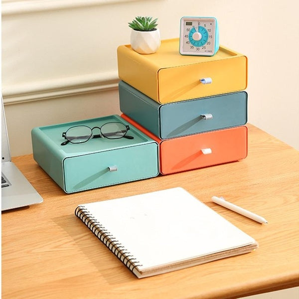 Desktop Storage Box Organizer Drawer,Stackable Large Capacity Sundry Container,Jewelry Case Cosmetic Makeups Dressing Home Desktop Organization