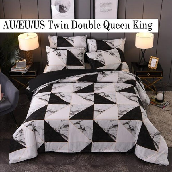 2-3pcs Home Textile Twin Full Queen King Size Bedclothes 3D Marble Pattern Polyester Bedding Set Quilt Cover Bed Sheet Bedroom Home Decor