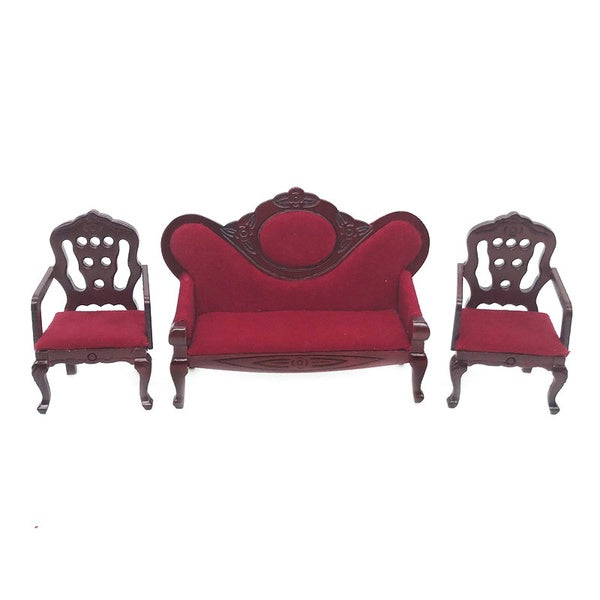 3Pcs-Set Dollhouse Furniture Mini Sofa Set Miniature Living Room Kids Pretend Play Toys Dolls Decoration Handmade Simulation Toys