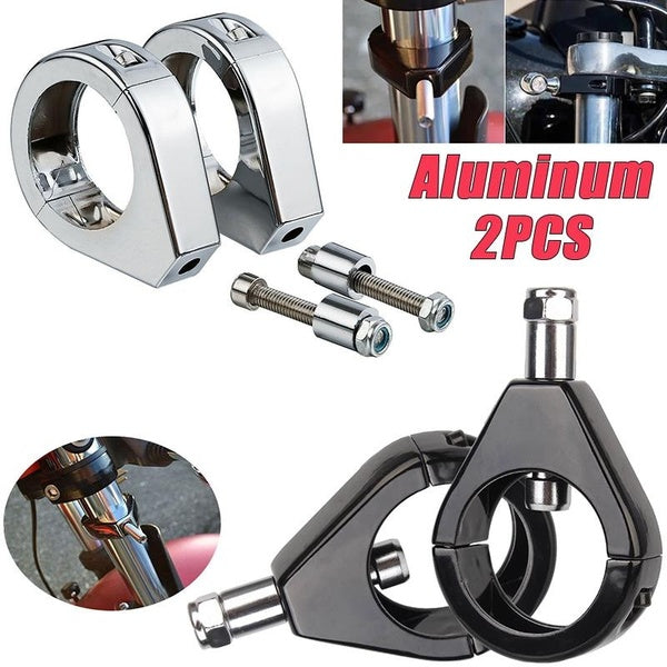 2pcs-set Aluminum Motorcycle Turn Signal Indicator Lights Clamps Brackets Fits 41mm Fork Tubes for For Harley for Softail for Honda for Yamaha for Ot