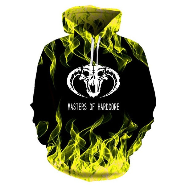 2021 Men's Pullover 3D Hoodie Autumn Winter 3D Flame Sweatshirt Top Warm Wool Plus Size