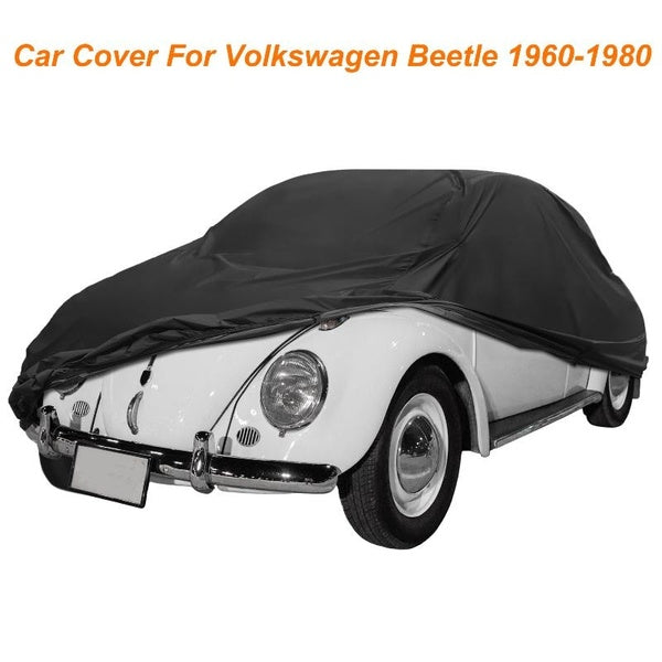 Waterproof Car Covers for Volkswagen Beetle 1960-1980 Sedan 2-Door Saloon Car Covers 210D Covers Customer Fit Waterproof Windproof Strap & Double Doo