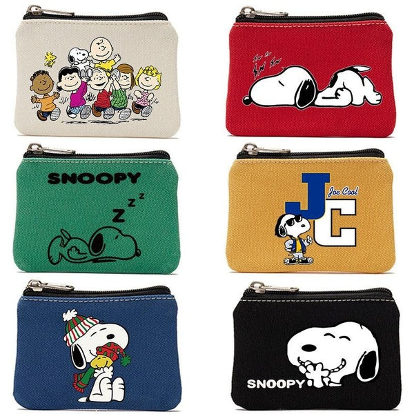 13*8.5CM Snoooopy Anime 2D Printed Coin Purse Zipper Wallet Key Bags Cards Bag Jewelry Storage Bag Makeup Bags Gift