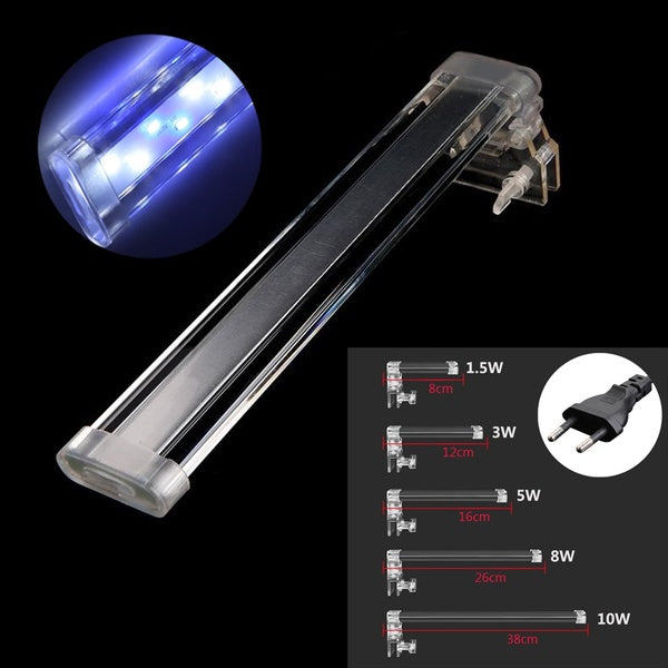 Aquarium Fish Tank LED Clip Lamp Light 8-12-16-26-38CM Bar Submersible Waterproof Clip Lamp EU Plug