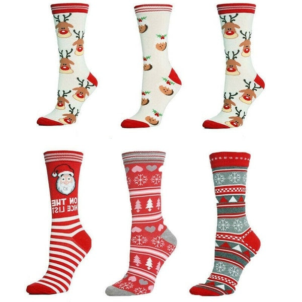 1 Pair Socks new Lovely Christmas Socks Santa Claus Gift Xmas Festival Socks for Girl Women Men Cute Snowflake Deer Plush Winter Warm