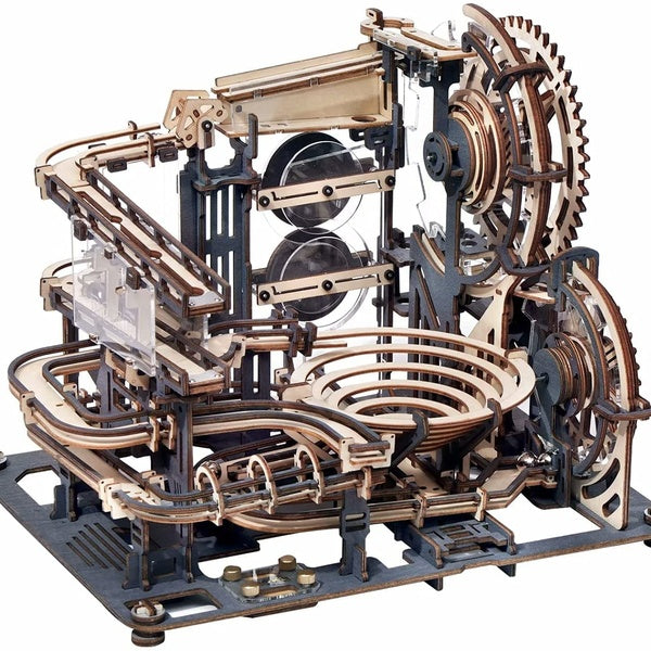 Puzzles 3D pour adultes en bois Marble Run DIY Model Craft Kit pour construire un cadeau unique pour les adolescents (Marble Night City)