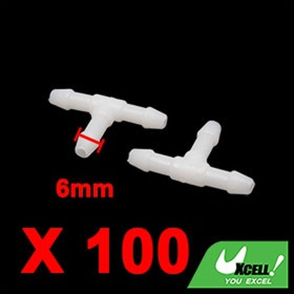 100 pièces en plastique blanc T pièce connecteur tuyau tuyau menuisier tube d'eau pour voiture