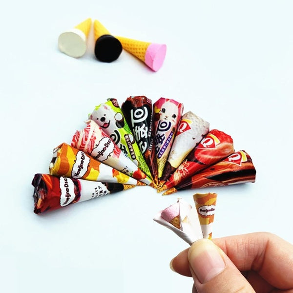 Dollhouse Mini Ice Cream Cones Miniatures Resin Food 1:12 Doll House Accessories Kids Toy Matron Inn