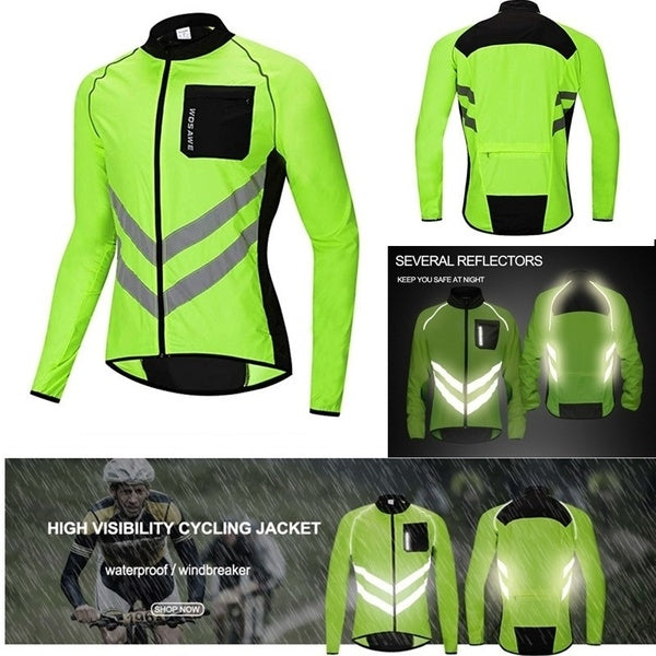 Men's Women's Reflective Cycling Jackets Breathable Waterproof Lightweight Rain Windbreaker Coat Bicycle Cycle MTB Bike Clothes