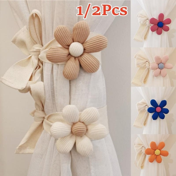Flower Shape Tieback Window Curtain Buckle Clip Kids Room Hanging Curtain Holders Tie Backs Curtain Accessories Home Decor