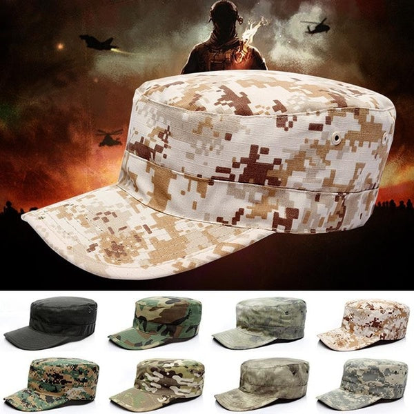 Army Camouflage Baseball Cap HOOK & LOOP Military Desert Digital Camo US RU German Hat Cotton Fitted Flat Hats