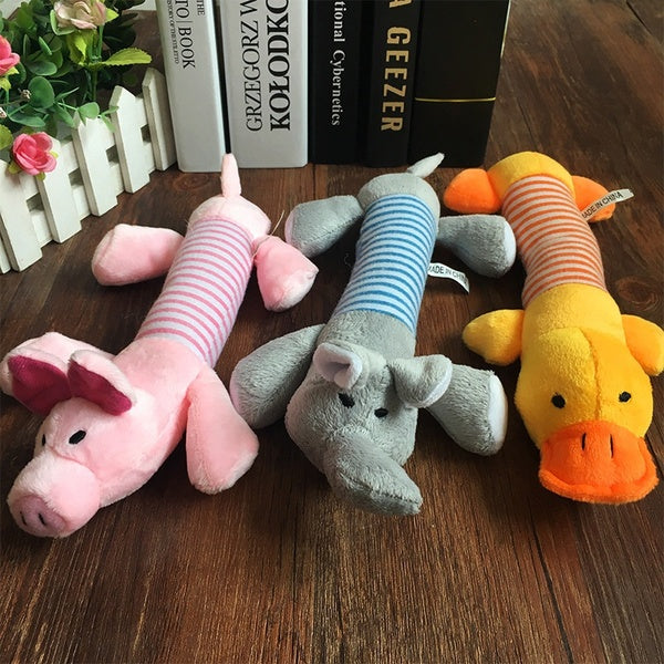 2022 New Funny Dog Toy Pet Puppy Plush Squeaker Squeaky Toys Pig Duck Elephant Pet Chew Toys Pet Supplies Plush Dog Toy, Squeaky Interactive Puppy Do