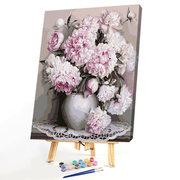 Vase Flower FIYO Diy Oil Paint by Numbers Kits for Adults and Kids Beginner on Canvas Fashion Oil Painting Wall Art for Gift( No Frame )