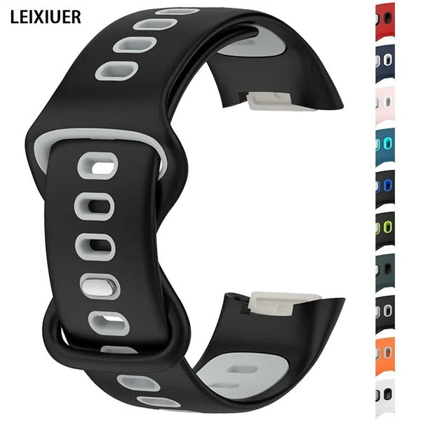 LEIXIUER Silicone Band For Fitbit Charge 6 Watch, Sport Smartwatch Accessories Replacement Strap Wristband Bands Bracelet For Fitbit Charge 5