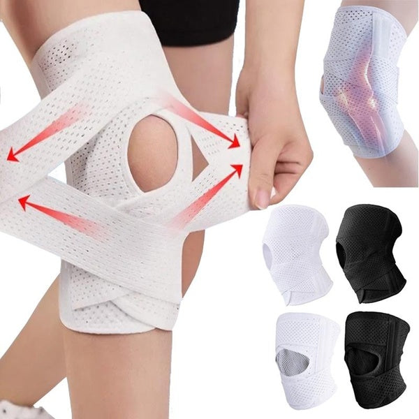 1pc Compression Knee Patellar Tendon Support Brace,Adjustable Mesh Breathable Knee Support with Side Stabilizers, Improved Circulation Relieve Arthri