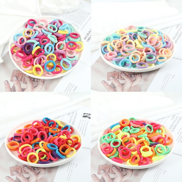 Wholesale 50Pcs-Lot Colorful Hair Bands Children Elastic Rubber Band Girl Trendy Ponytail Scrunchies Hair Style Accessories Gift