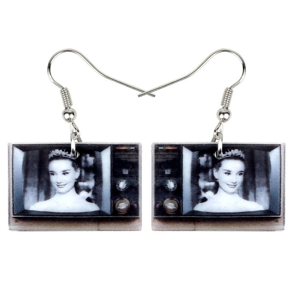 Acrylique Vintage Télévision Boucles D'oreilles Drop Dangle Bijoux Classique Étoile Pendentifs Ornements Pour Femmes Dames Filles Ados Charme Cadeaux