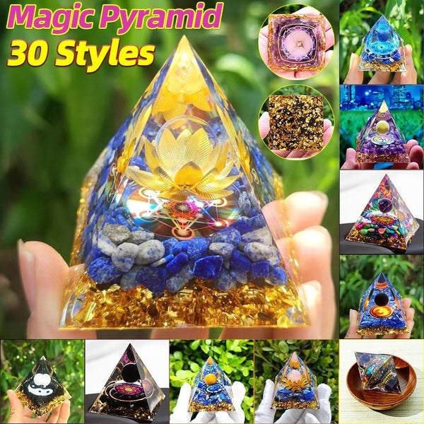 Magic Pyramid 30 Styles Art Amethyst Crystals Sphere Constellation Quartz Natural Cristal Stone Orgonite Energy Healing Reiki Yoga Meditation Tool Ho