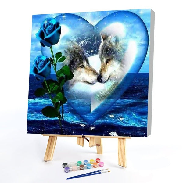 FIYO Wolf Diy Paint by Numbers Kits for Adults and Kids Beginner on Canvas Fashion Oil Painting Wall Art for Gift( No Frame )