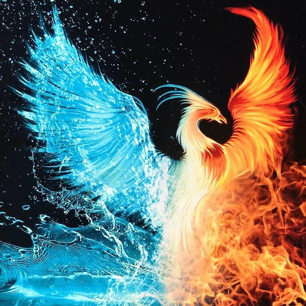 Phoenix-Fire Bird DIY 5D Diamond Painting Full Drill with Number Kits Home and Kitchen Fashion Crystal Rhinestone Cross Stitch Embroidery Paintings