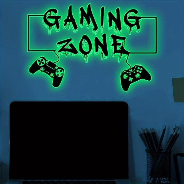Gaming Room Gamepad Glow-in-the-dark Wall Sticker Game Controller Strickers for Boys Room Wall Sticker