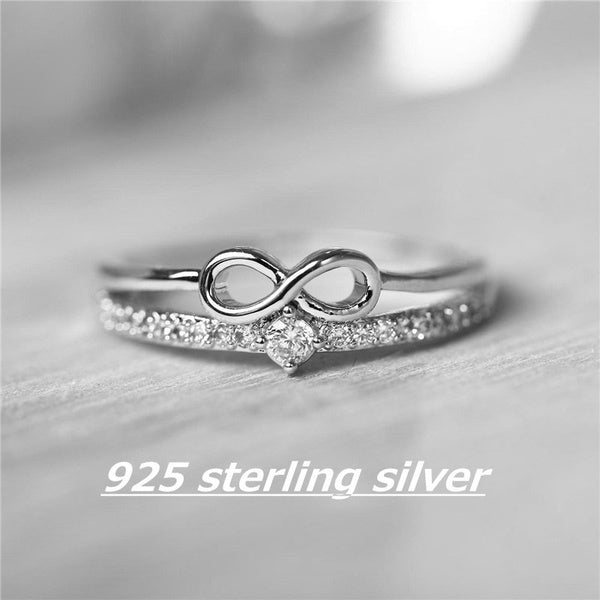 Mode Argent colorRing pour Femmes Diamant Infinity Amour Anneaux Bague De Fiançailles De Mariage Partie Femme Bijoux Promise Anneaux De Mariage Bande