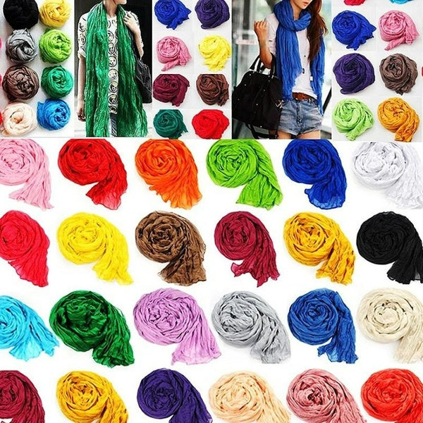 Fashion Various Colors Lady Fashion Autumn Winter Soft Long Scarves Casual Cotton Scarf Wraps Shawl Gifts