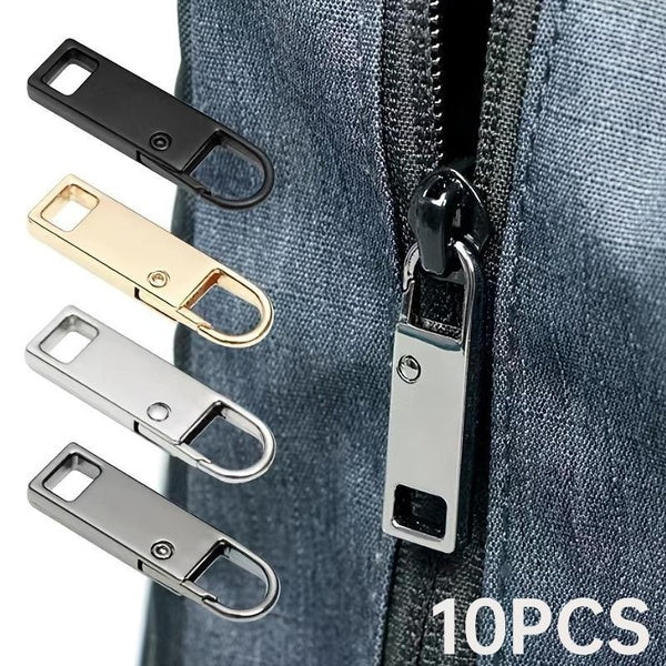 10 pièces tirette de fermeture à glissière détachable, accessoires de fermeture à glissière de remplacement pour jeans et sac à dos, outils de coutur