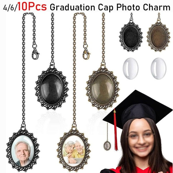 4-6-10 Pièces Casquette de Graduation Photo Charme Classe de Graduation Cap Gland Breloques Commémoratives Personnalisées Graduation Gland Cadeaux po