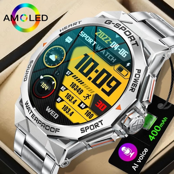 LIGE hommes montre intelligente 1.43 pouces AMOLED écran Fitness Tracker IP68 étanche Bluetooth appel Sport Smartwatch luxe Reloj Hombre